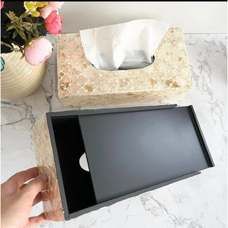 Hộp giấy ăn khảm trai màu Vàng Gold, High-quality mother-of-pearl tissue box, unique tissue box