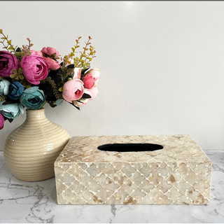 Hộp giấy ăn khảm trai màu Vàng Gold, High-quality mother-of-pearl tissue box, unique tissue box
