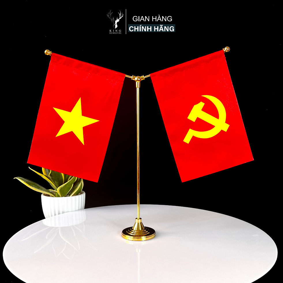Cờ Để Bàn Kim Loại Chữ Y 2 lá cờ, cờ các nước tùy chọn theo yêu cầu ...