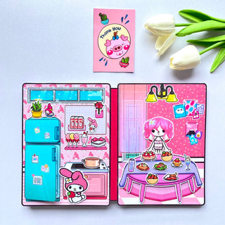 Ngôi nhà màu hồng Melody - Búp bê giấy