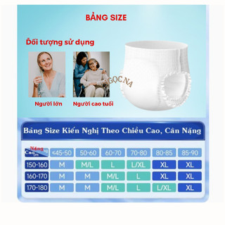 Bỉm người già, tã quần người lớn siêu thấm khô thoáng bảo vệ chống rò rỉ size L10 Miếng