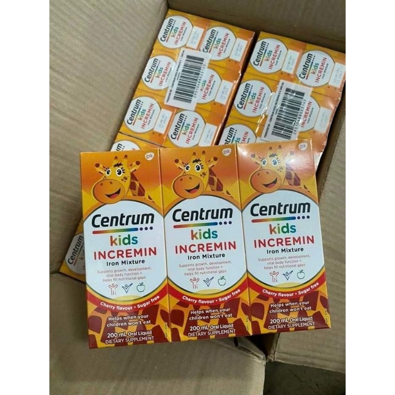 Siro Centrum Kids Biếng Ăn Incremin Iron Mixture Vị Cherry hỗ trợ bé ăn ngon - DATE MỚI
