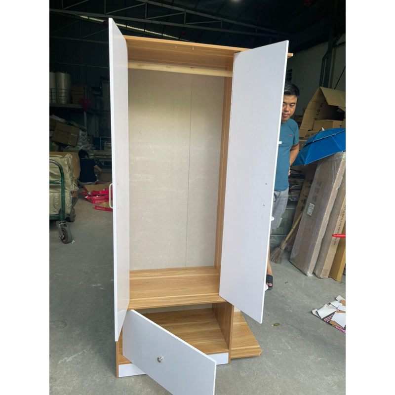 [hoả tốc] Tủ quần áo gỗ kích thước 1m6x80x40cm chất liệu gỗ mdf chống thấm nước
