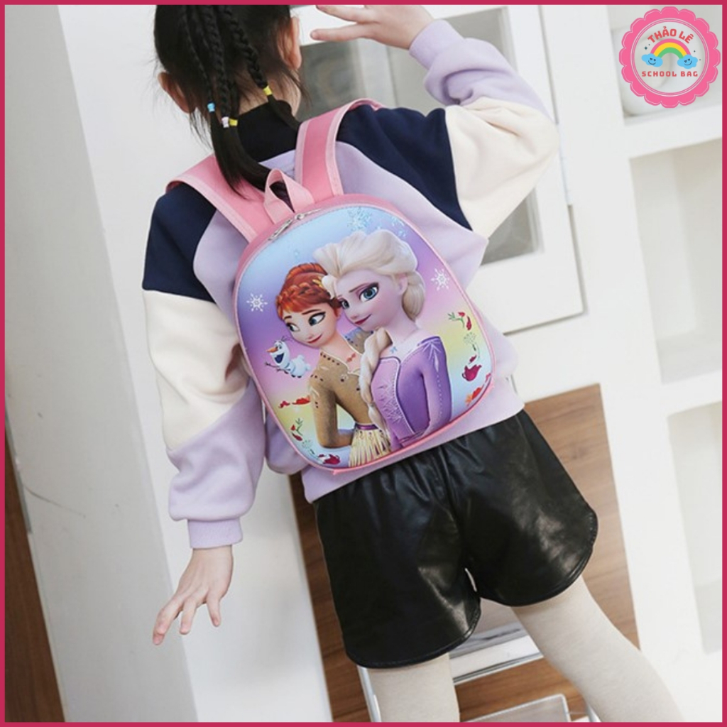 Balo cho bé mẫu giáo hình nổi 3D cặp trẻ em mầm non bé trai gái 1-6 tuổi người nhện labubu kuromi kitty elsa pony TL2313