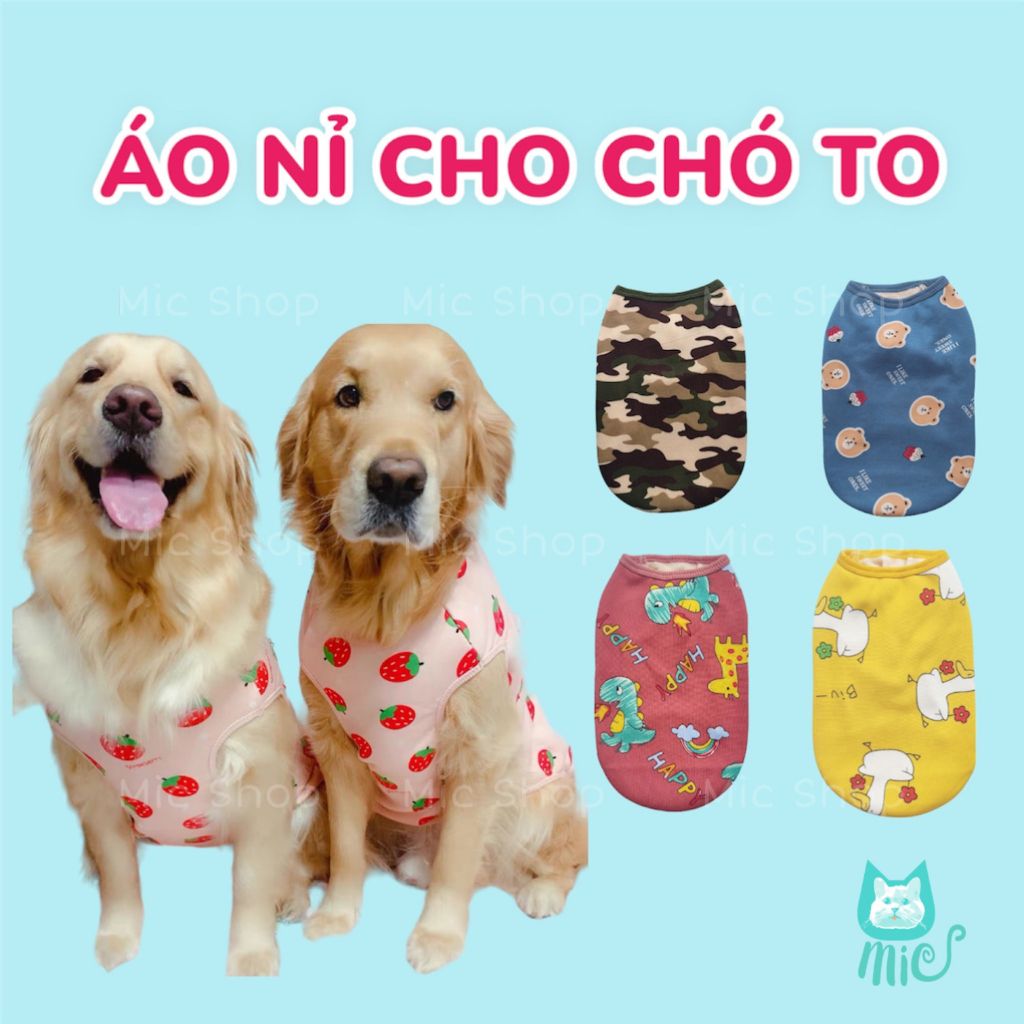 ÁO CHÓ TO, nỉ cộc tay, quần áo Tết cho chó lớn trên 10kg | Shopee Việt Nam
