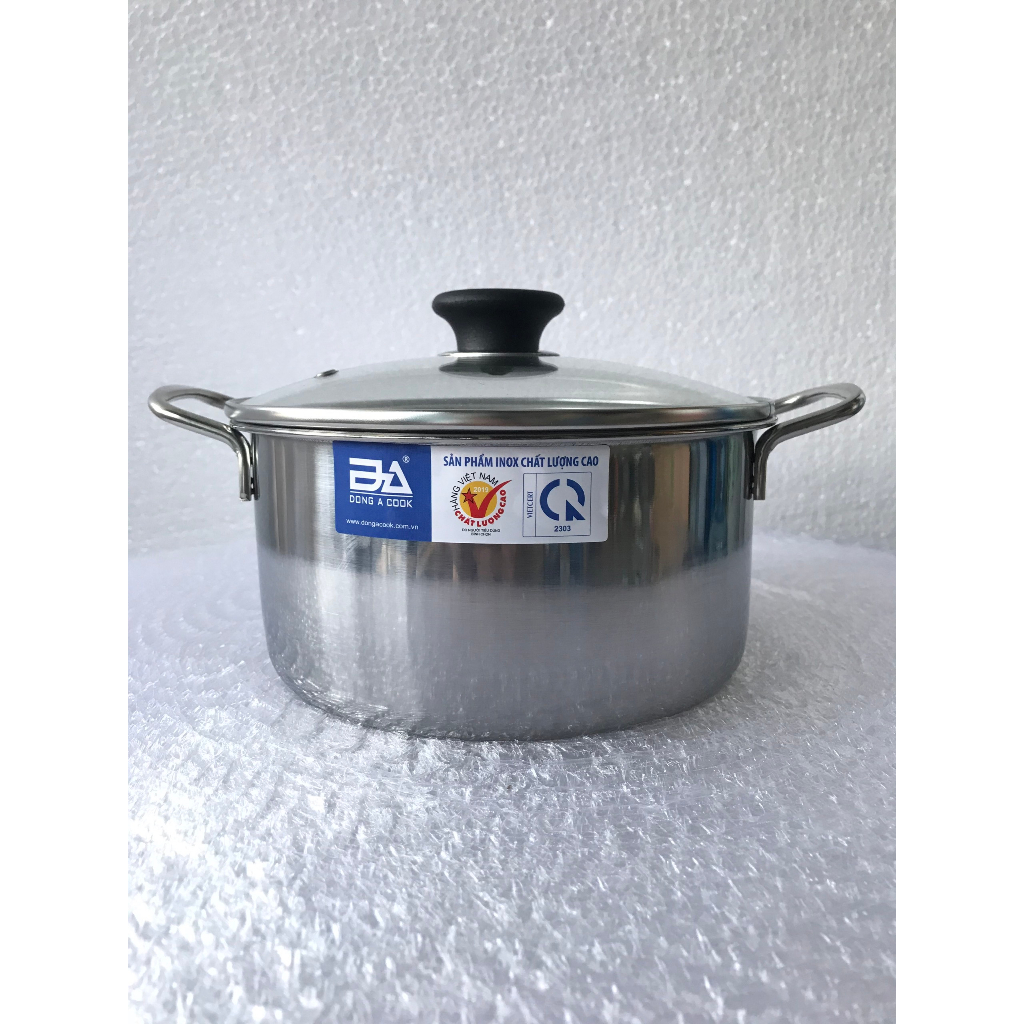 Nồi inox 1 đáy Đông Á Cook, size 20cm - dùng được bếp điện từ | BigBuy360 - bigbuy360.vn
