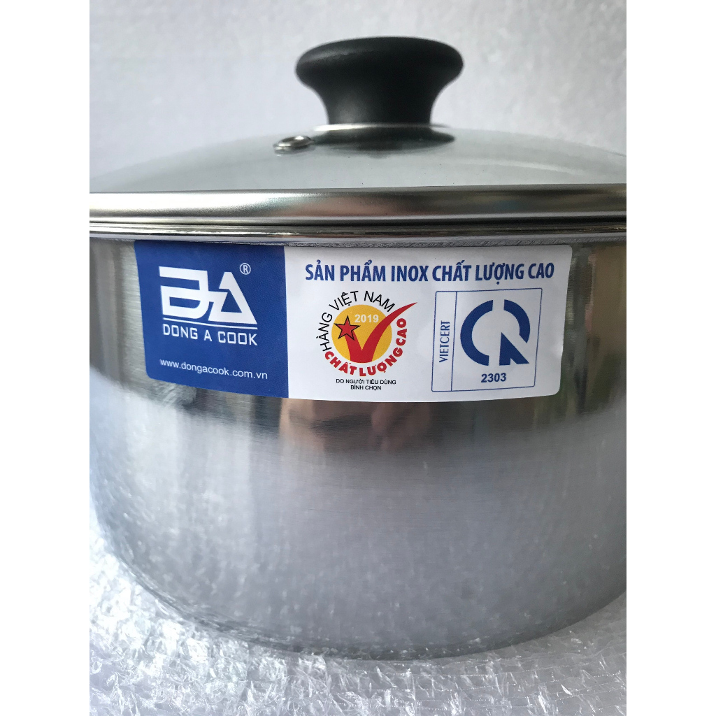 Nồi inox 1 đáy Đông Á Cook, size 20cm - dùng được bếp điện từ | BigBuy360 - bigbuy360.vn