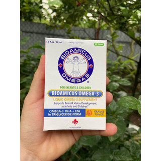 [Có tem tích điểm] Bioamicus Omega 3 Bổ Sung DHA Giúp Bé Thông Minh Mắt Sáng Khỏe Hương Cam Thơm Tự Nhiên 30ml