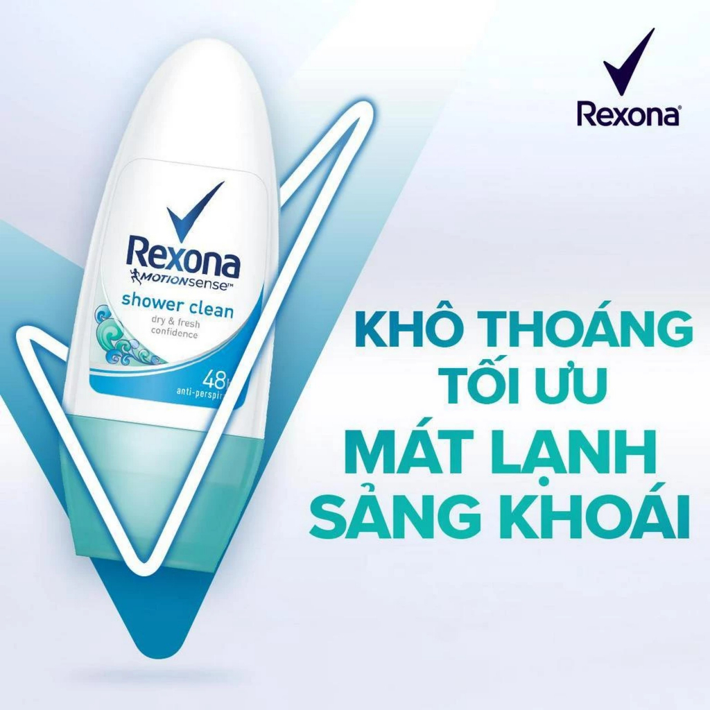 Lăn khử mùi Rexona dưỡng sáng tự nhiên, khô thoáng tối ưu dành cho nữ, 45ml