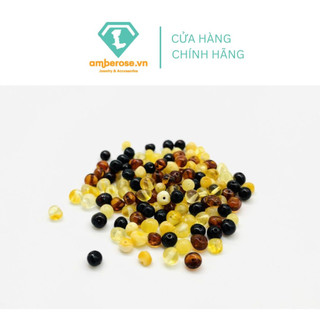 Hạt lẻ Hổ Phách  Baltic amber  tự nhiên xuyên vòng cho bé ( 1 hạt ) Tặng kèm dây