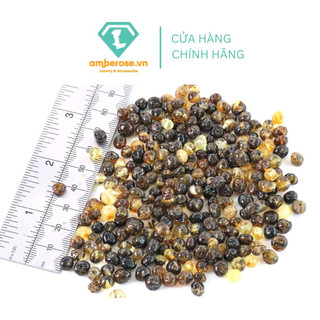 Hạt lẻ Hổ Phách  Baltic amber  tự nhiên xuyên vòng cho bé ( 1 hạt ) Tặng kèm dây