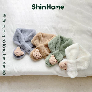 Khăn quàng cổ lông thỏ dày dặn mùa đông cho bé 1-10 tuổi ShinHome