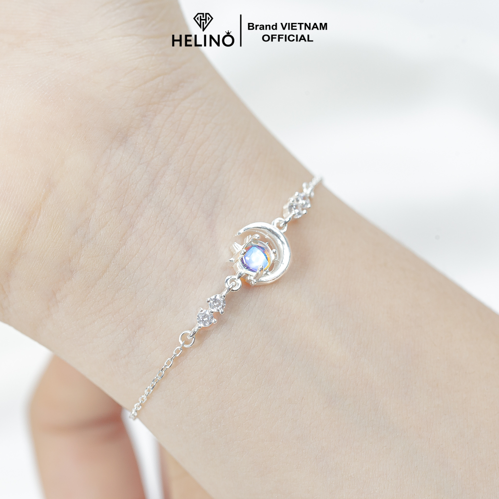 Ảnh Lắc tay bạc nữ HELINO Nhật Nguyệt đá Moonstone đổi màu V25 2