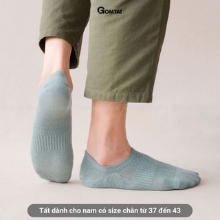 Tất vớ lười nam trơn màu GOMTAT, thiết kế mặt lưới thoáng khí, chất liệu cotton êm chân khử mùi - HAI-MIA-1401-1DOI