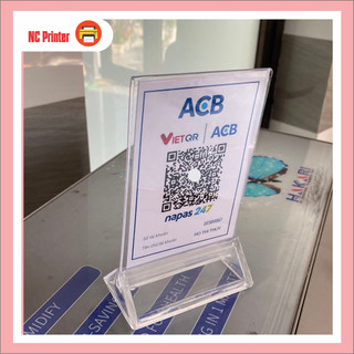 Bảng quét mã A6 QR ngân hàng in theo yêu cầu ( dễ tháo lắp, thay đổi nội dung tuỳ ý)