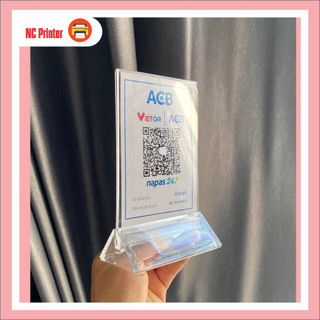 Bảng quét mã A6 QR ngân hàng in theo yêu cầu ( dễ tháo lắp, thay đổi nội dung tuỳ ý)