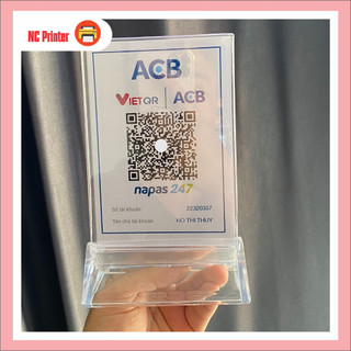 Bảng quét mã A6 QR ngân hàng in theo yêu cầu ( dễ tháo lắp, thay đổi nội dung tuỳ ý)