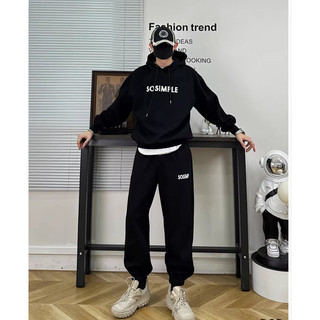 Bộ Nỉ Nam Nữ Hoodie Phối Mũ Sành Điệu Chữ SOSIMPLLE Phong Cách Thời Trang Cá Tính Năng Động Chất Liệu Nỉ Ngoại Dày Dặn