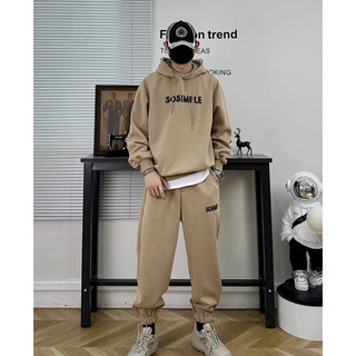 Bộ Nỉ Nam Nữ Hoodie Phối Mũ Sành Điệu Chữ SOSIMPLLE Phong Cách Thời Trang Cá Tính Năng Động Chất Liệu Nỉ Ngoại Dày Dặn