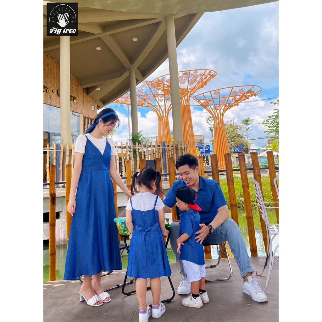 Đồng Phục Gia Đình Fig Tree Denim Xanh Blue, Mẫu Mới Cho Gia Đình Đi Tiệc Đi Chơi Siêu Sang, MS 184