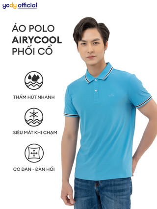 Áo polo nam YODY áo airycool phối cổ trẻ trung năng động chất liệu cotton APM6235