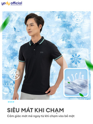Áo polo nam YODY áo airycool phối cổ trẻ trung năng động chất liệu cotton APM6235