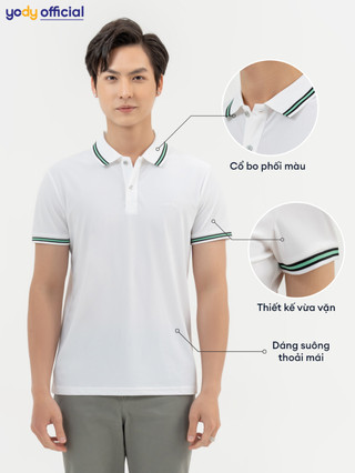 Áo polo nam YODY áo airycool phối cổ trẻ trung năng động chất liệu cotton APM6235