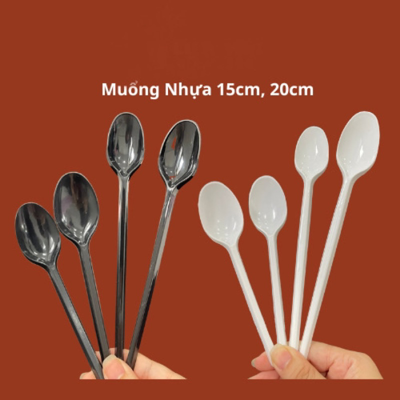 [100] MUỖNG TRÀ SỮA 15CM ,20CM ,MUỖNG NHỰA, MUỖNG CƠM ĐỤC, MUỖNG DÙNG 1 ...