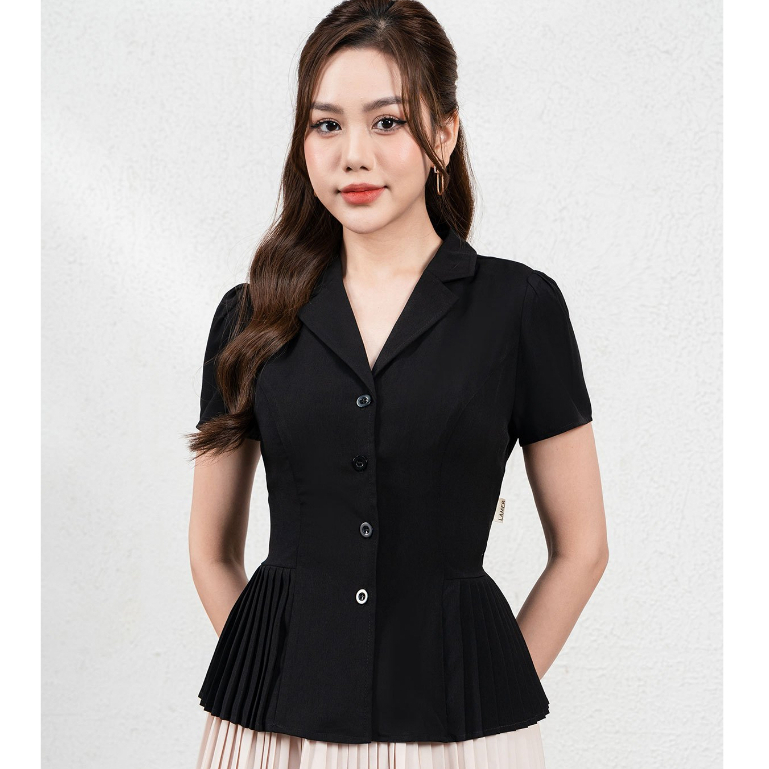 Áo Peplum LAMER Công Sở Đi Làm Gấu Dập Ly L61H22H016 Không Kèm Đai