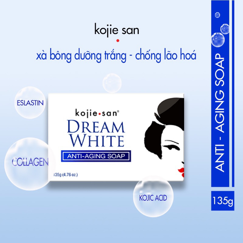 Ảnh Xà bông tắm trắng, ngăn ngừa lão hoá KOJIESAN DREAMWHITE hàng chính hãng 135gram 2