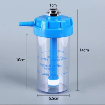 Bình tạo ẩm có lọc khí nắp cho đồng hồ oxy y tế, phụ kiện đồng hồ oxy y tế