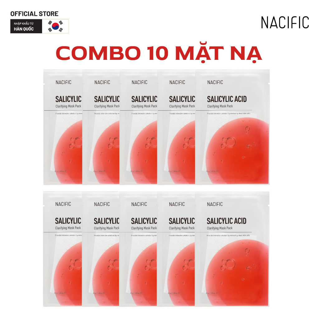 Ảnh Combo 10 pcs Nacific Mặt nạ Salicylic Acid Clarifying Mask Pack 30g 1