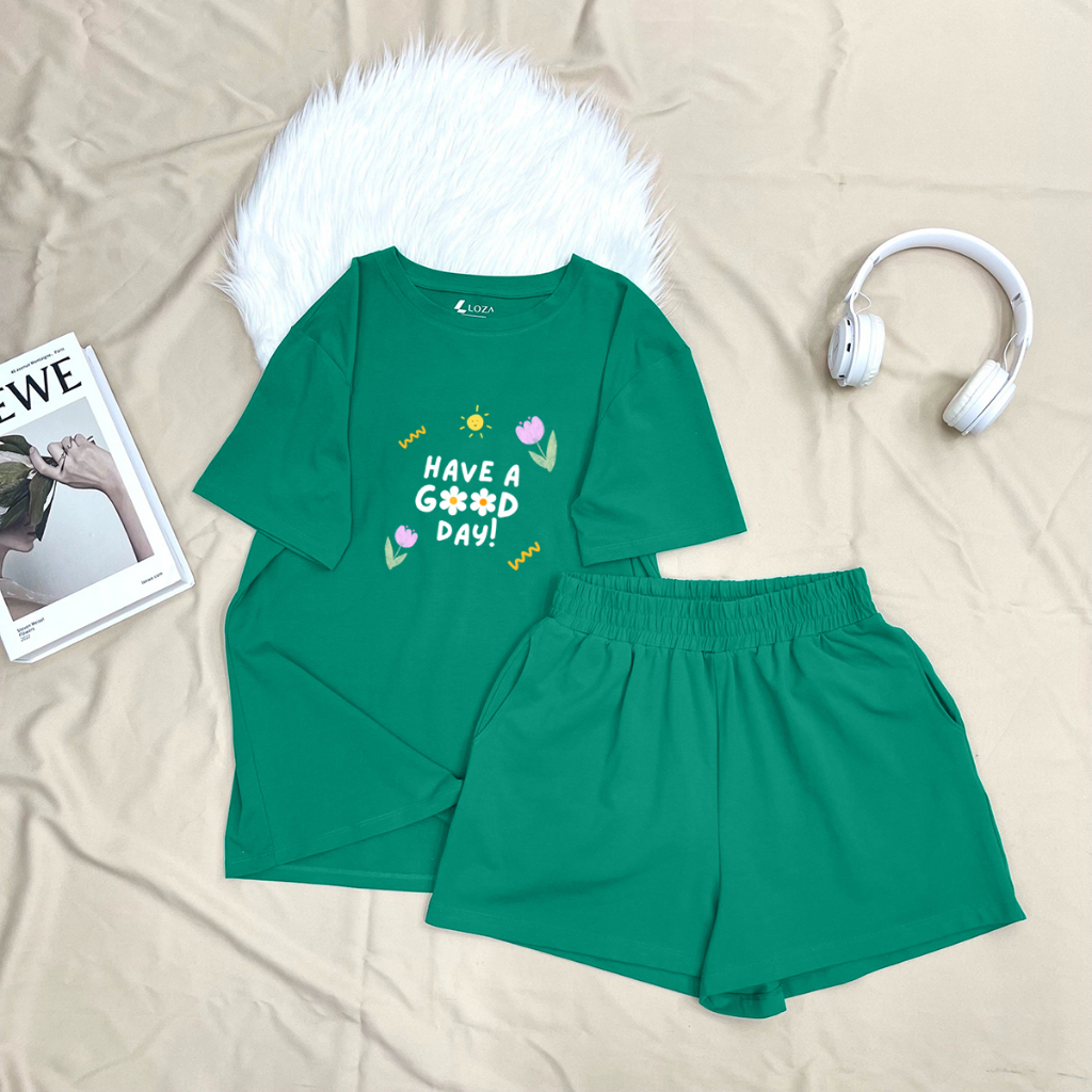 Bộ đồ cotton nữ – set đồ nữ thời trang mặc nhà hoặc đi chơi nhiều màu – LOZA G0075