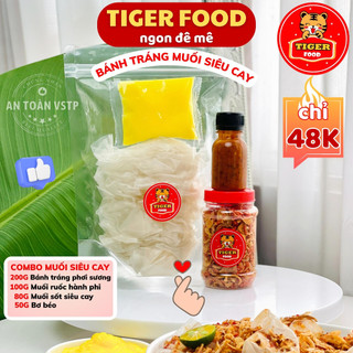 Bánh tráng muối sặc TIGER FOOD Combo bánh tráng phơi sương + sốt tắc + muối xì ke sặc chấm trộn thả ga SIÊU NGON