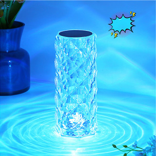 Đèn ngủ pha lê cảm ứng hoa hồng có RGB điều khiển từ xa 16 màu, cảm biến lãng mạn chiếu hình đèn hoa hồng