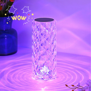 Đèn ngủ pha lê cảm ứng hoa hồng có RGB điều khiển từ xa 16 màu, cảm biến lãng mạn chiếu hình đèn hoa hồng