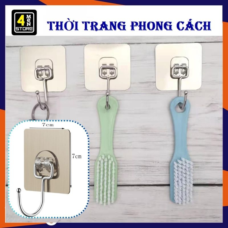 10 Móc Dán Tường INOX Chịu Lực 15kg Siêu Dính Treo Đồ, Vật Dụng Đa Năng ...