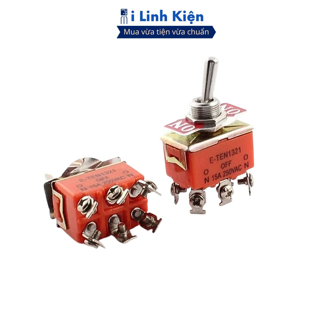 Công tắc gạt đôi E-TEN1321 15A 250V 2 chế độ ON-ON 6P chính hãng ilinhkien