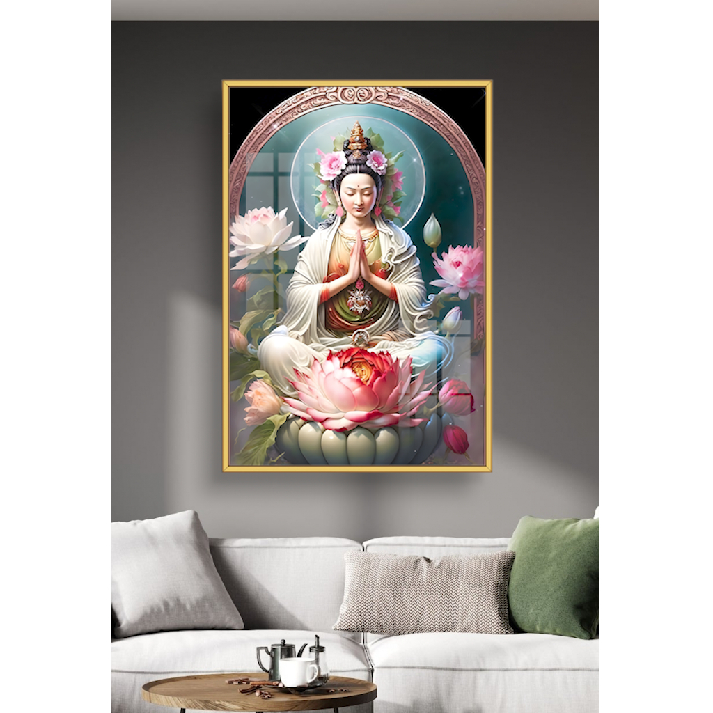 Tranh Địa Tạng Vương Bồ Tát - Quan Thế Âm Bồ Tát - Phật Thích Ca - Tranh Treo Tường - Tráng Gương - Phòng Thờ