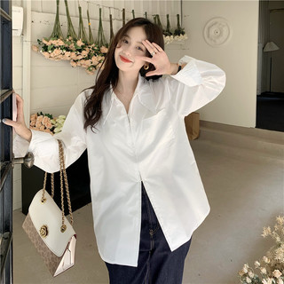 Áo sơ mi nữ khoá kéo 2 đầu tay dài FORGIRL dáng rộng thời trang Hàn Quốc dành cho nữ FG004