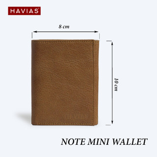 Ví Gấp Mini HAVIAS Da Bò Vachetta nhập khẩu ví da nam nữ NOTE