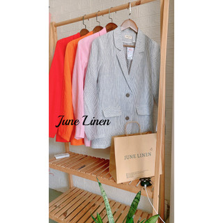 JUNE LINEN A15-Áo Blazer nữ LINEN TƯNG PREMIUM tay dài form rộng có 2 túi. Nhiều màu. Ảnh chính chủ.