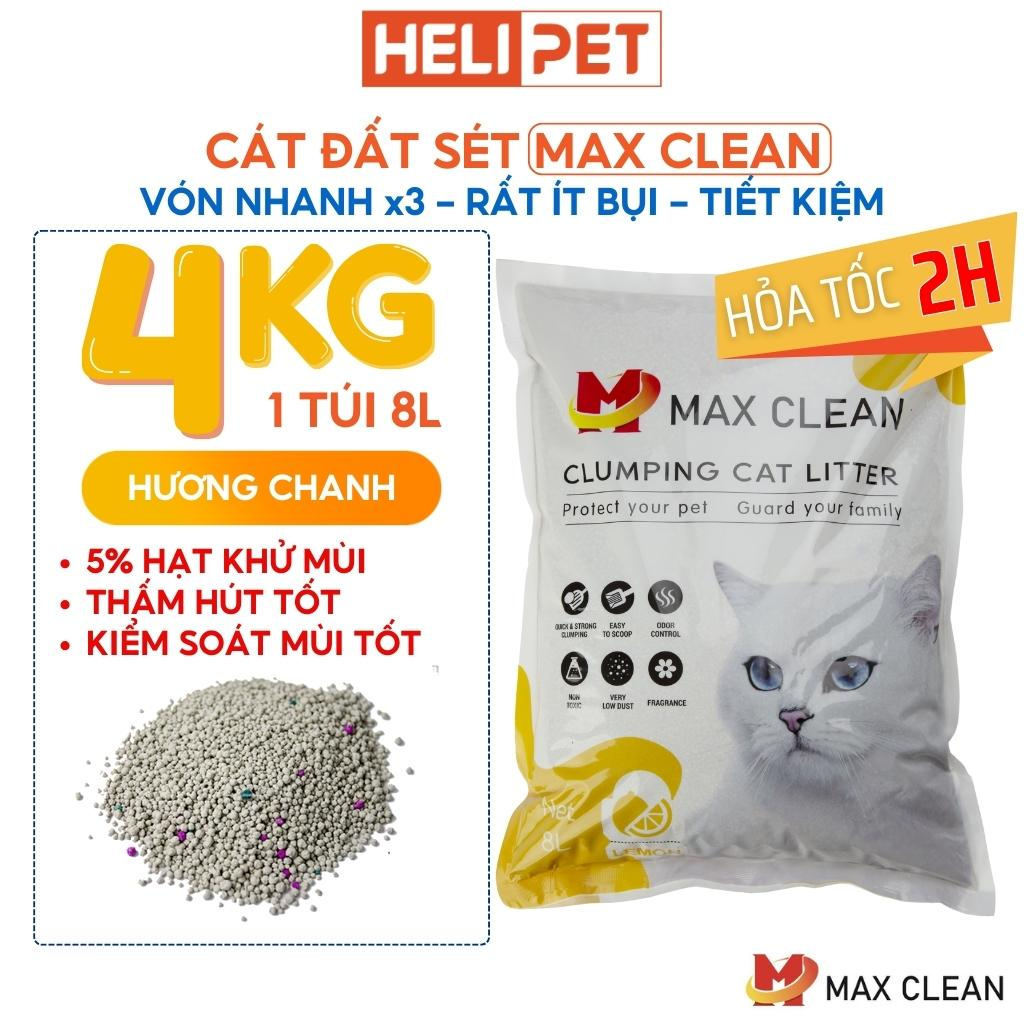 Ảnh Cát Vệ Sinh Cho Mèo Max Clean 4Kg Vón Cực Nhanh, Rất Ít Bụi Dùng Cho Máy Vệ Sinh và Khay Vệ Sinh 3