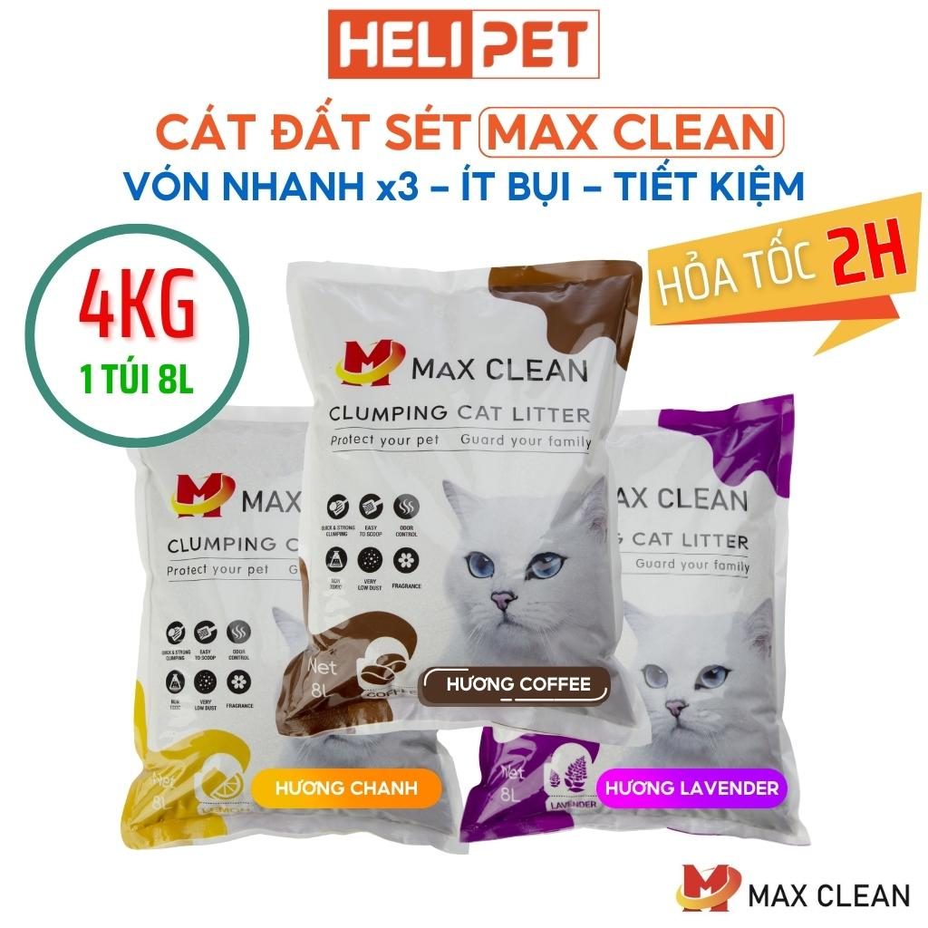 Ảnh Cát Vệ Sinh Cho Mèo Max Clean 4Kg Vón Cực Nhanh, Rất Ít Bụi Dùng Cho Máy Vệ Sinh và Khay Vệ Sinh 1