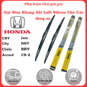 Cần Gạt Mưa Ô Tô Khung sắt lưỡi silicon dùng cho các dòng xe: CRV, City, Civic, Accord, Jazz, BRV, CR-Z