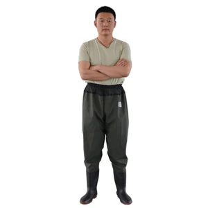 Ủng quần lội nước đế cứng màu nâu size 35-46, ủng lội nước đến bụng, ủng câu cá, ủng thủy sản