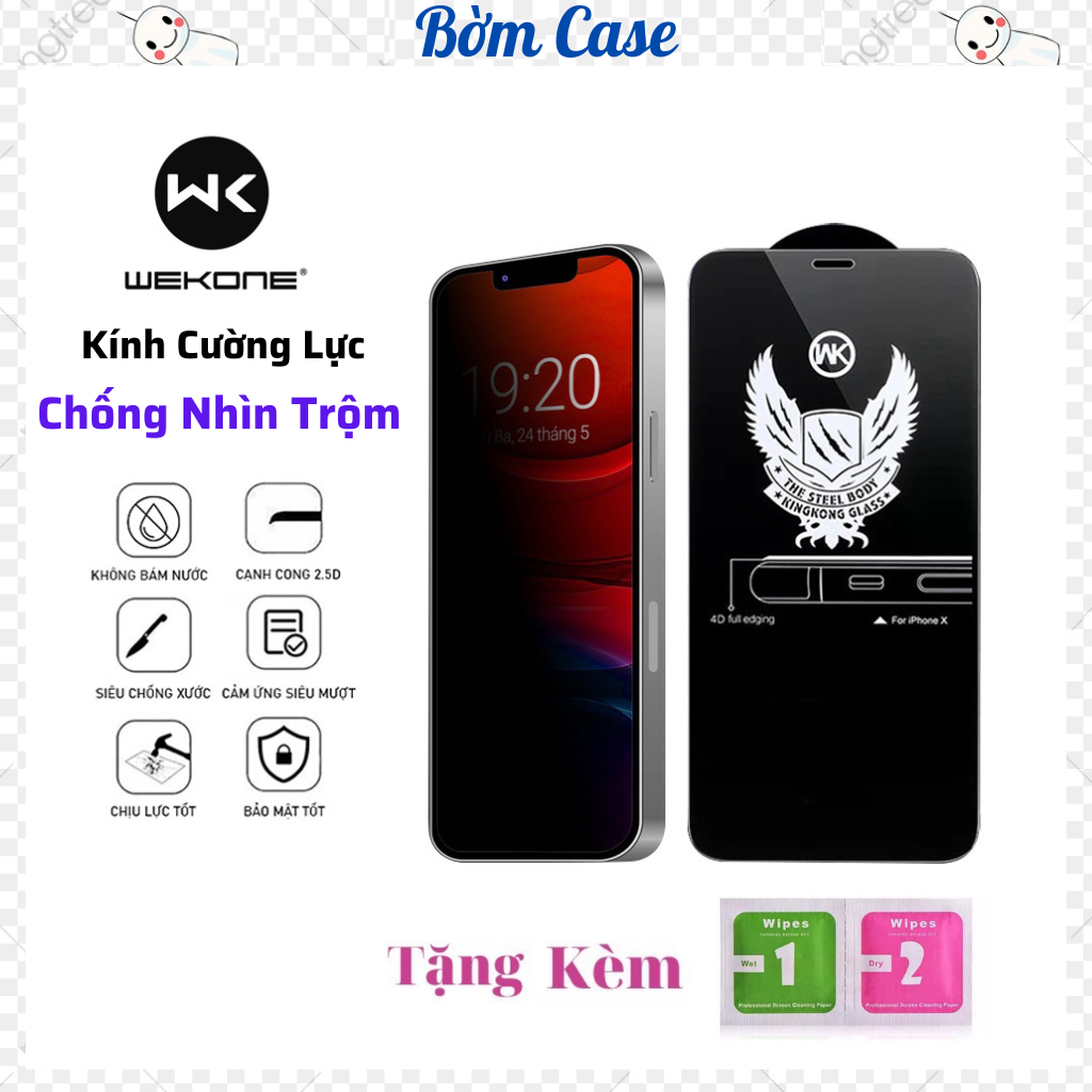 Kính Cường Lực Kingkong Full Màn Chống Nhìn Trộm Dùng Cho Ip 7plus