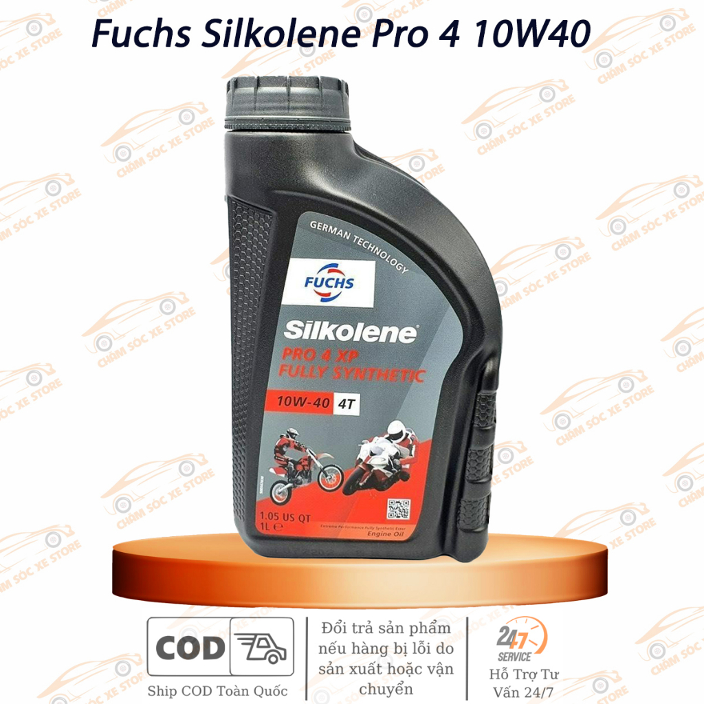 Nhớt Xe Máy Fuchs Silkolene 10W40 Pro 4XP Dành Cho Xe Số, Côn Tay, Moto PKL