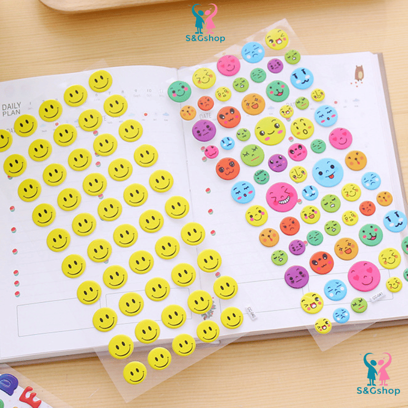 Hình dán sticker 3D mặt cười dành cho học sinh | Shopee Việt Nam