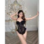 JUM4 Đồ ngủ sexy bodysuit, bộ jumsuit phối ren hoạ tiết có GỌNG nâng ngực JUM4